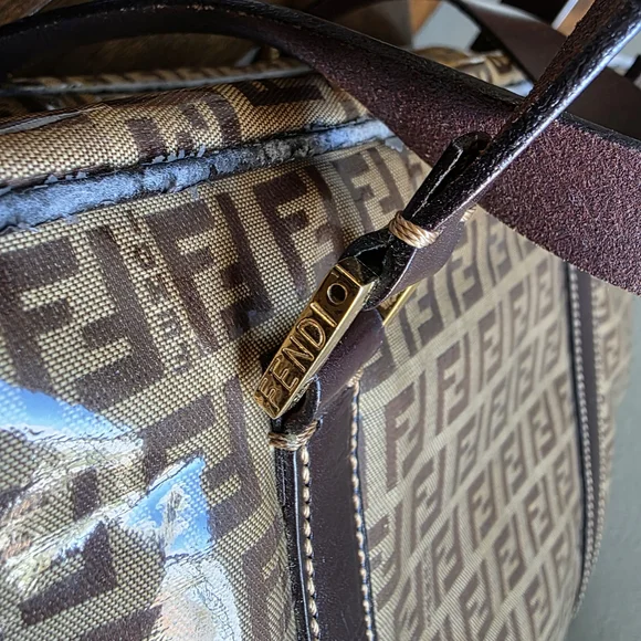Fendi Tan and Brown Monogram Duffel Bag - Picture 3 of 9